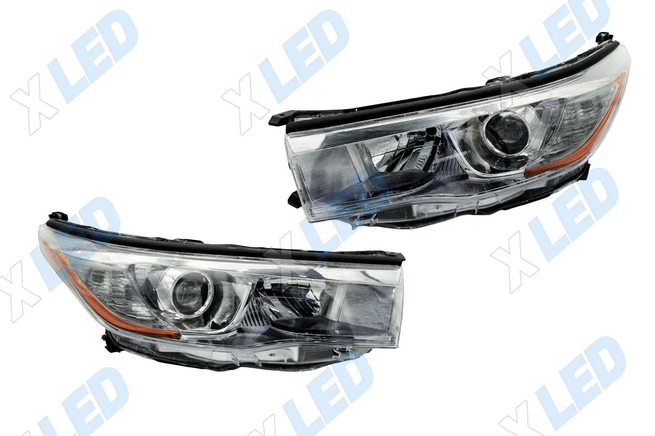 Комплект фар Toyota Highlander (2013-2016) с bi-led линзами ХV5 X-LED, подключение ксенон