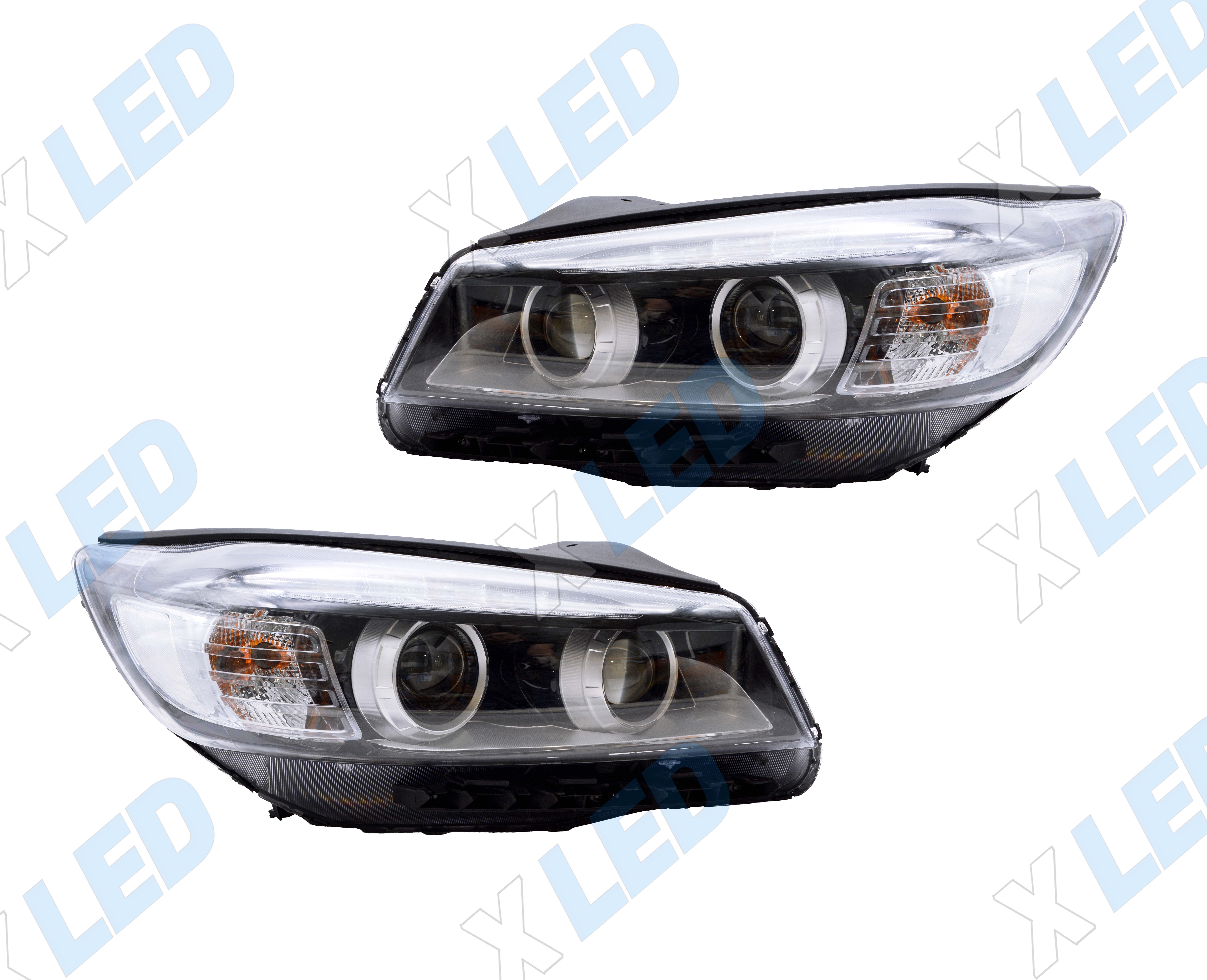 Комплект фар KIA Sorento (2012-2021) с bi-led линзами Х6 X-LED, подключение галоген