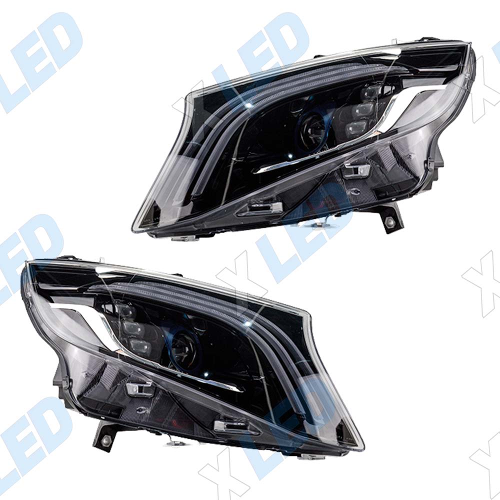Комплект фар (тюнинг) Mercedes Vito W447 (2014-2026) Bi-Led (в стиле Maybach)