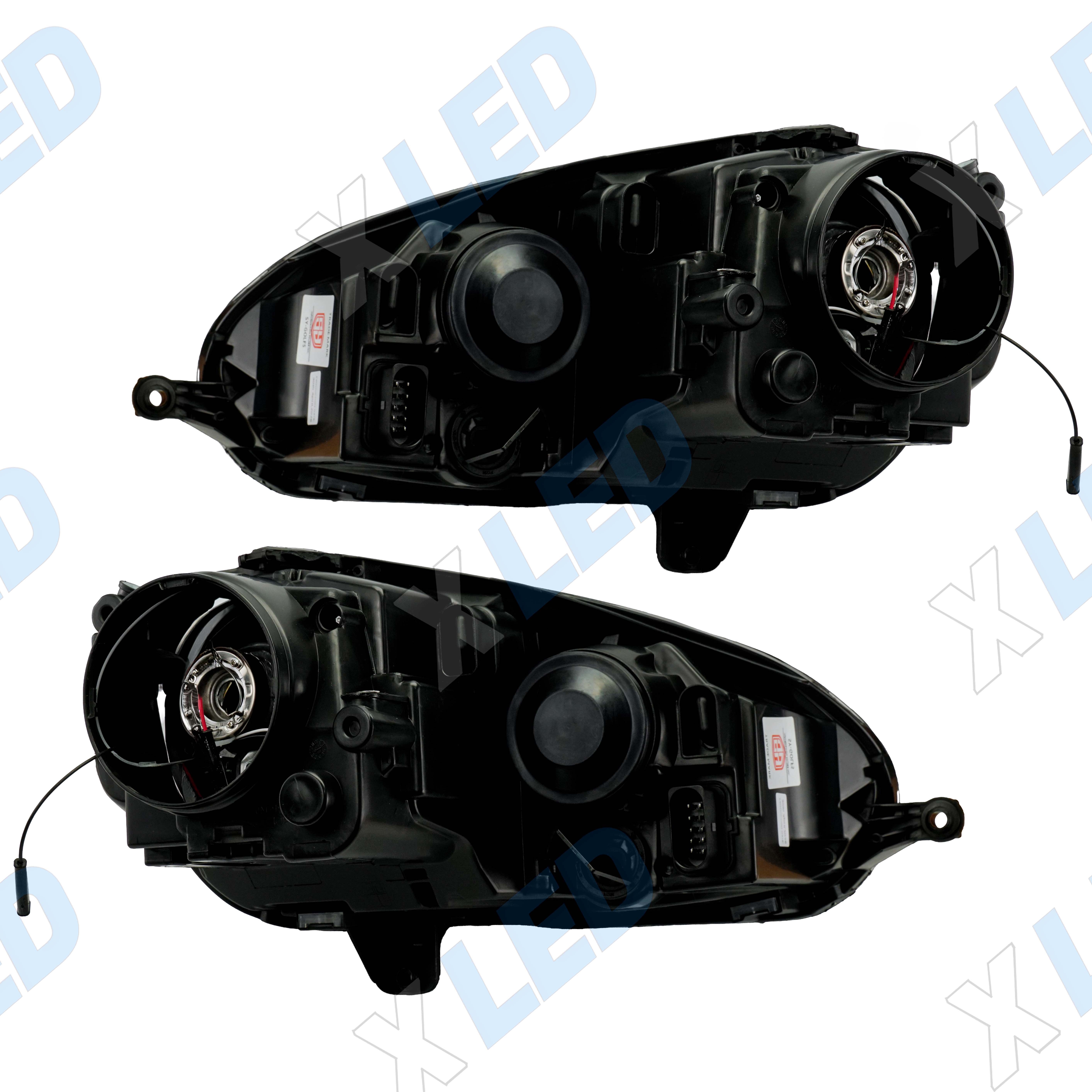 Комплект фар (тюнинг) Volkswagen Golf 5 (2003-2006) Black, линза галоген, 9Pin