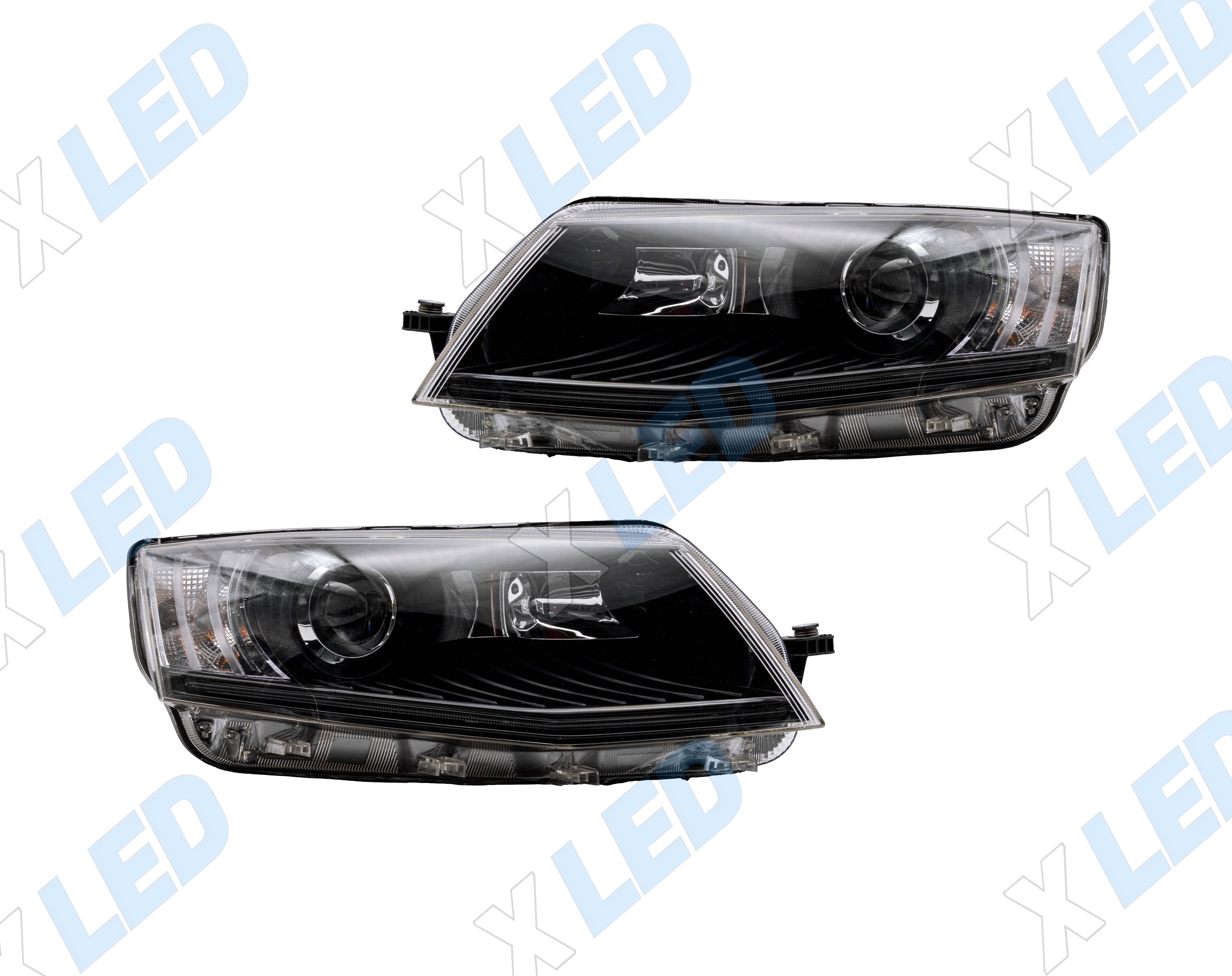 Комплект фар Skoda Octavia A7 (2013-2016) с bi-led линзами ХV6 X-LED, подключение ксенон